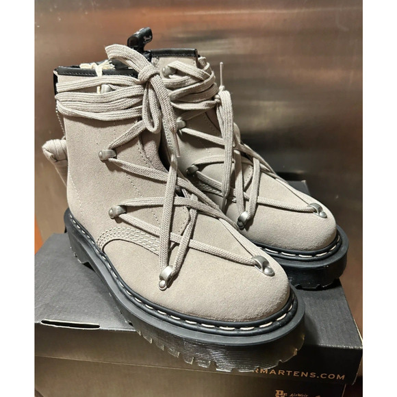 New Men\'s Dr. Martens Rick Owens x 1460 Bex Suede Boot \'Light Taupe size US 6 main image 4